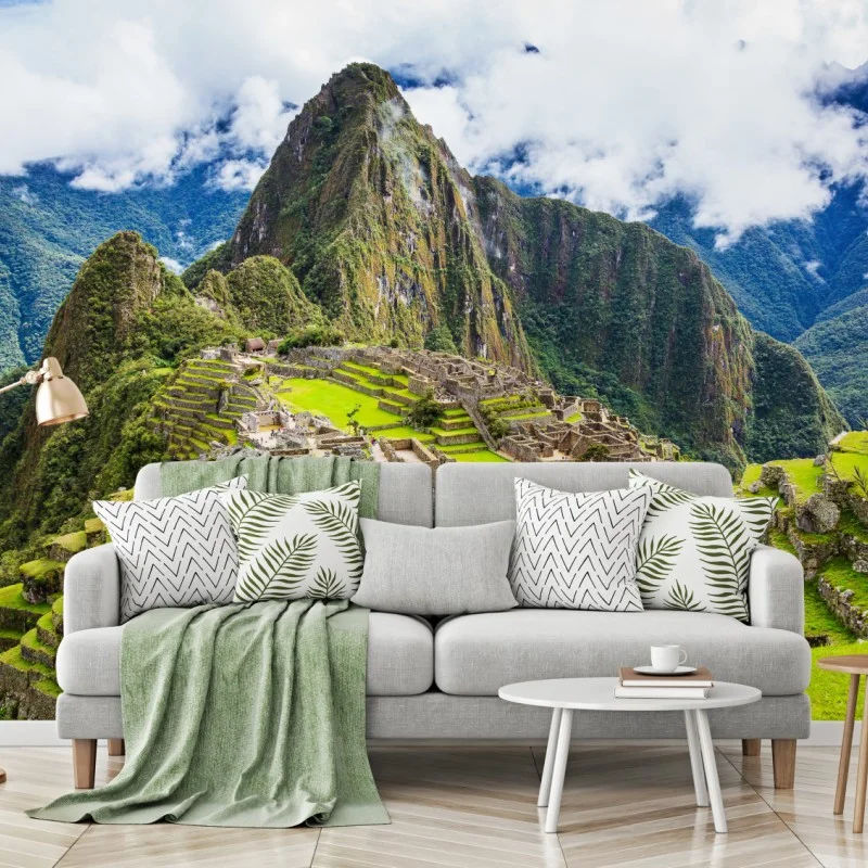 Carta da parati panorama storico di Machu Picchu sulle Ande