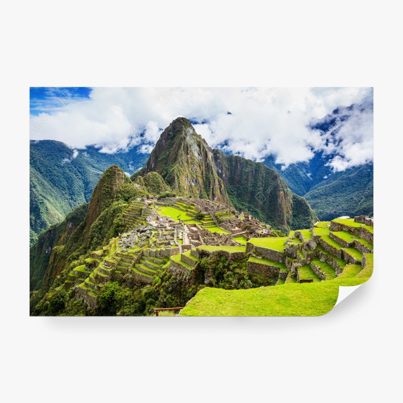 Carta da parati panorama storico di Machu Picchu sulle Ande