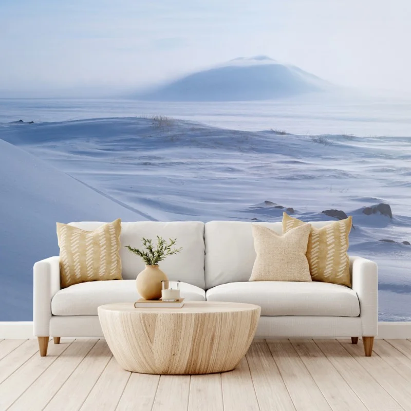 Carta da parati panoramica artica silenziosa della tundra di Chukotka