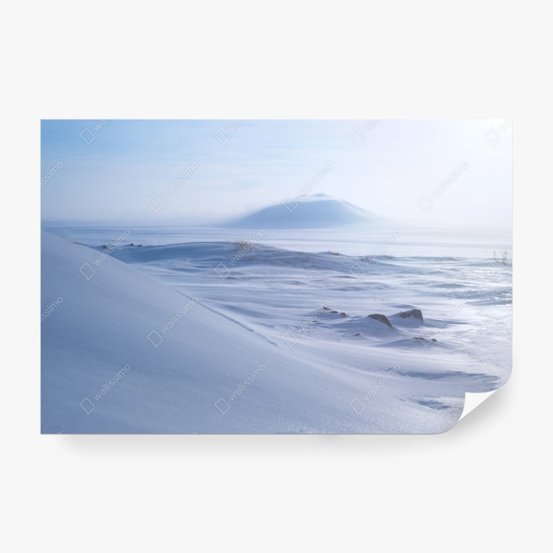 Carta da parati panoramica artica silenziosa della tundra di Chukotka