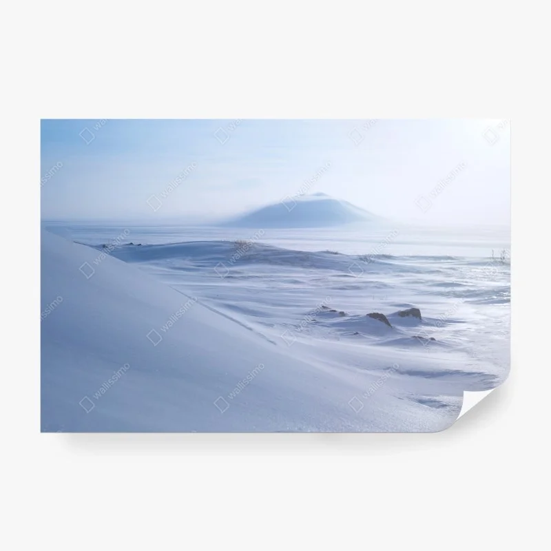 Carta da parati panoramica artica silenziosa della tundra di Chukotka