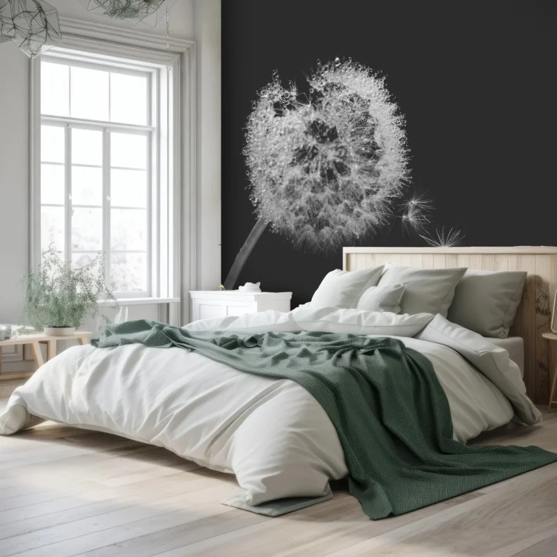 Carta da parati soffione sospeso in bianco e nero