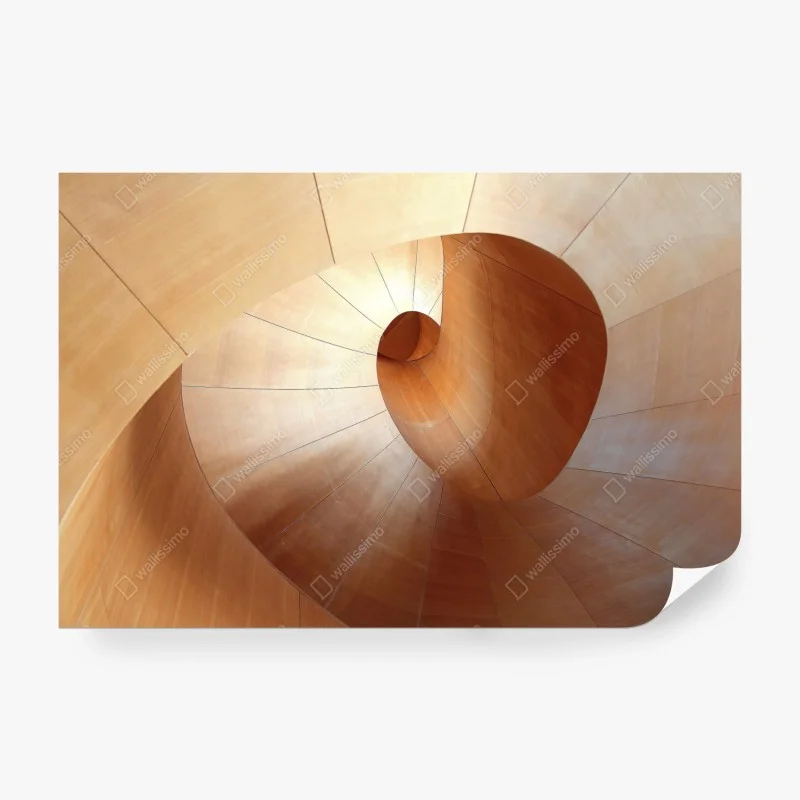 Carta da parati spirale in legno astratta