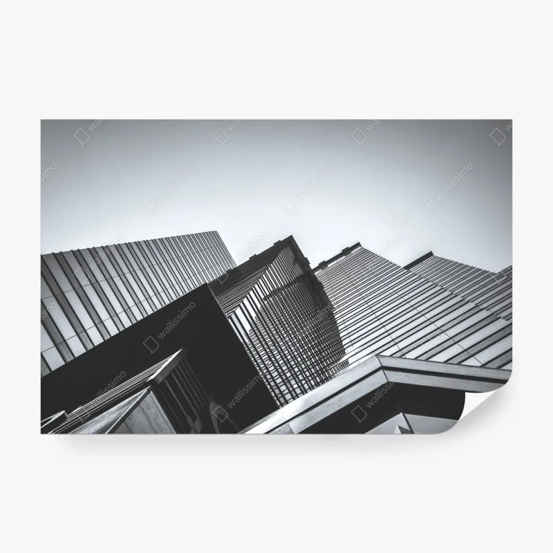 Carta da parati prospettive urbane in bianco e nero