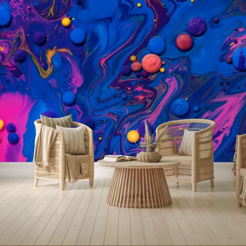 Carta da parati vortici cosmici di colore