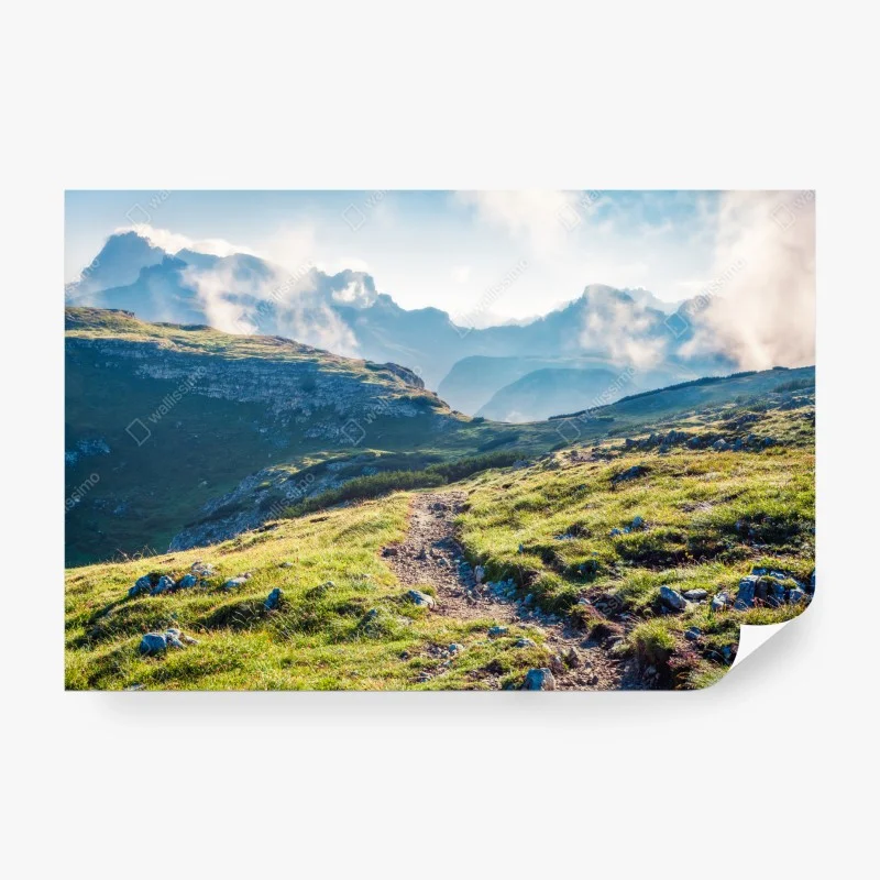 Carta da parati sentiero mattutino sulle Dolomiti, Monte Piana