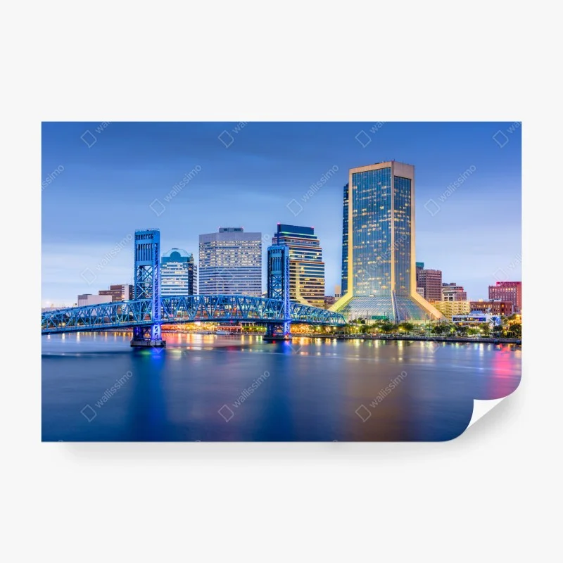 Carta da parati profilo urbano di Jacksonville al crepuscolo