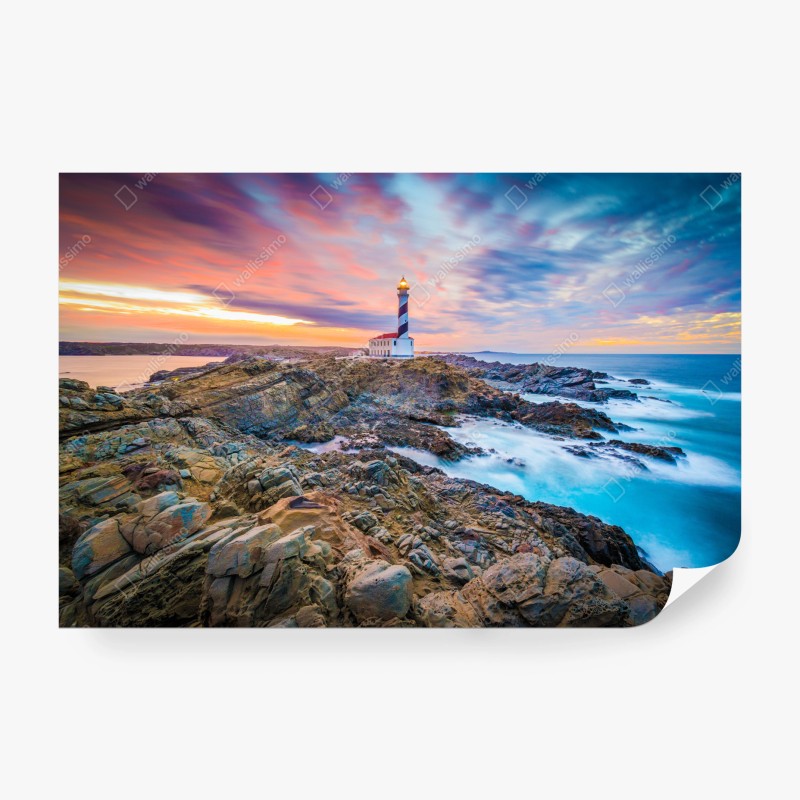 Carta da parati tramonto al faro di Favaritx, Minorca
