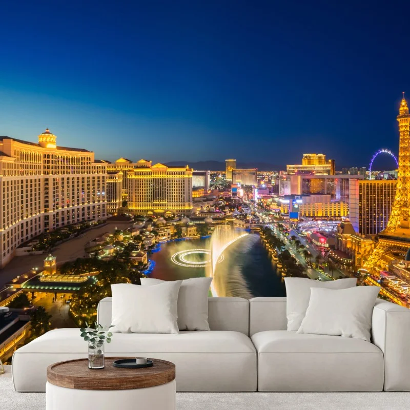 Carta da parati panorama notturno della strip di Las Vegas