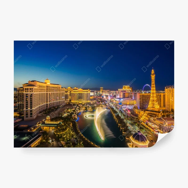 Carta da parati panorama notturno della strip di Las Vegas