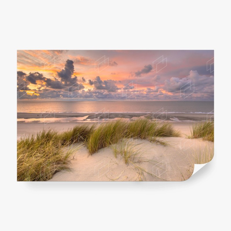 Carta da parati tramonto sulle dune al mare