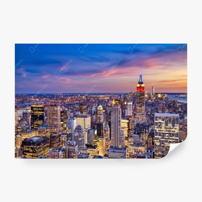 Carta da parati tramonto su New York con Empire State Building