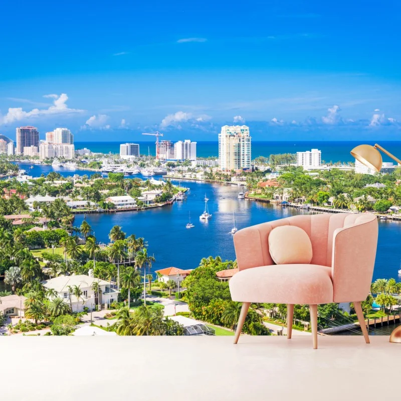 Carta da parati panorama costiero di Fort Lauderdale • Wallissimo®