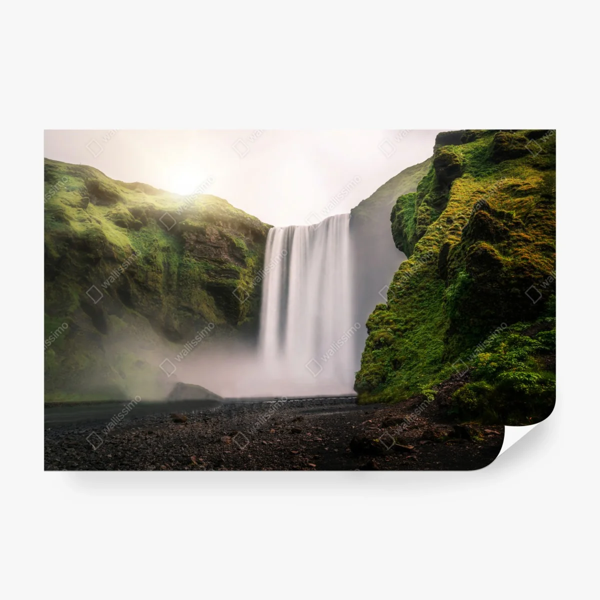 Carta da parati paesaggio maestoso di Skogafoss • Wallissimo® Carta da parati paesaggio maestoso di Skogafoss • Wallissimo®