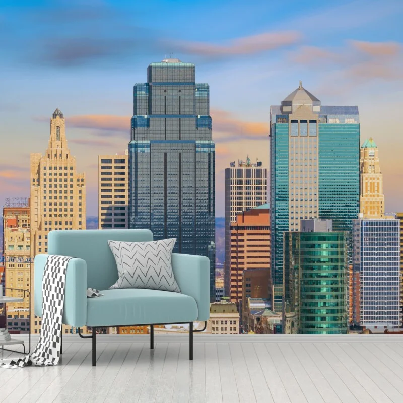 Carta da parati skyline di Kansas City al tramonto