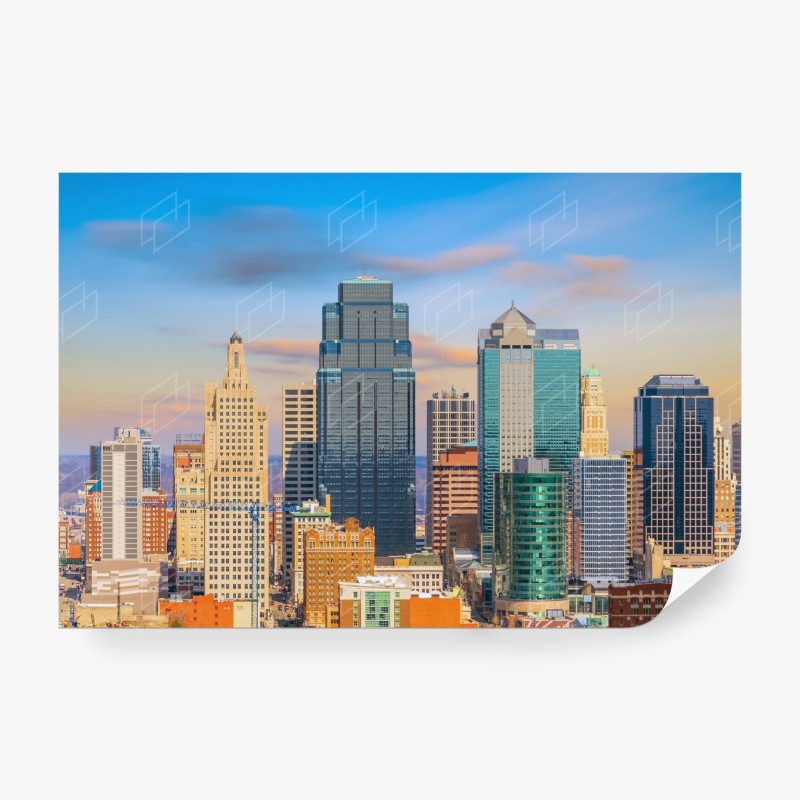 Carta da parati skyline di Kansas City al tramonto