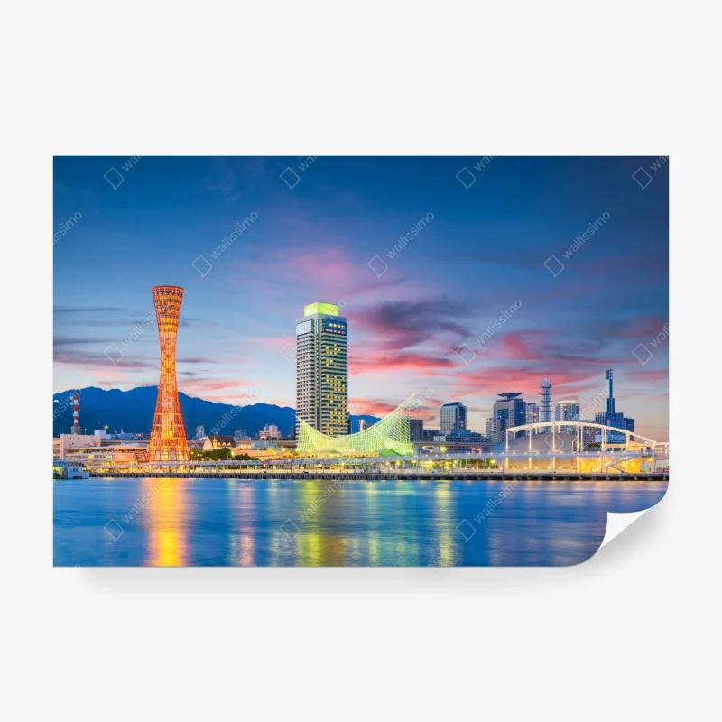 Carta da parati tramonto sul porto di Kobe