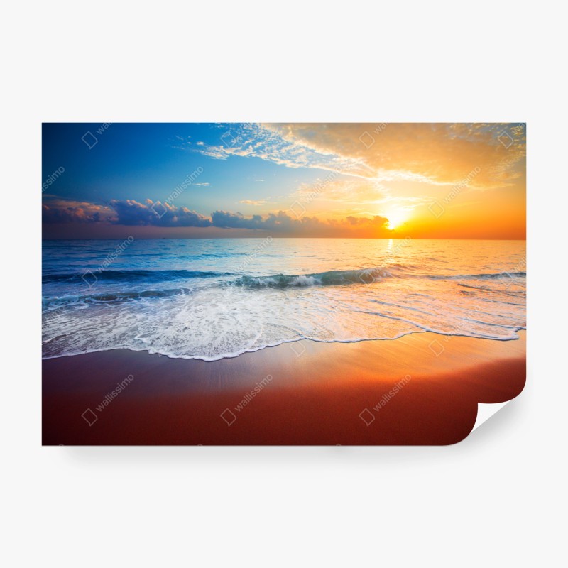 Carta da parati tramonto dorato sul mare