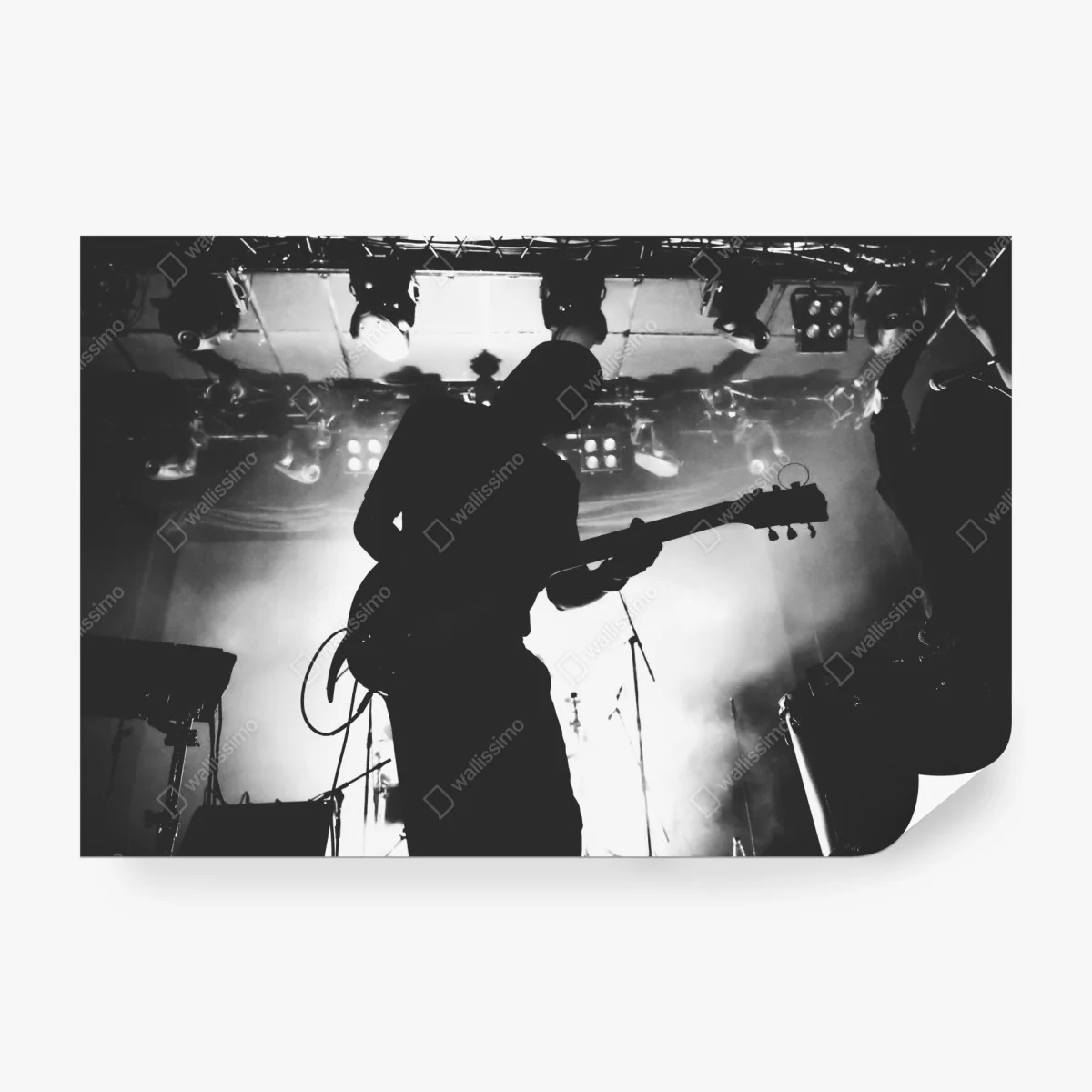 Carta da parati silhouette di chitarrista in concerto • Wallissimo®