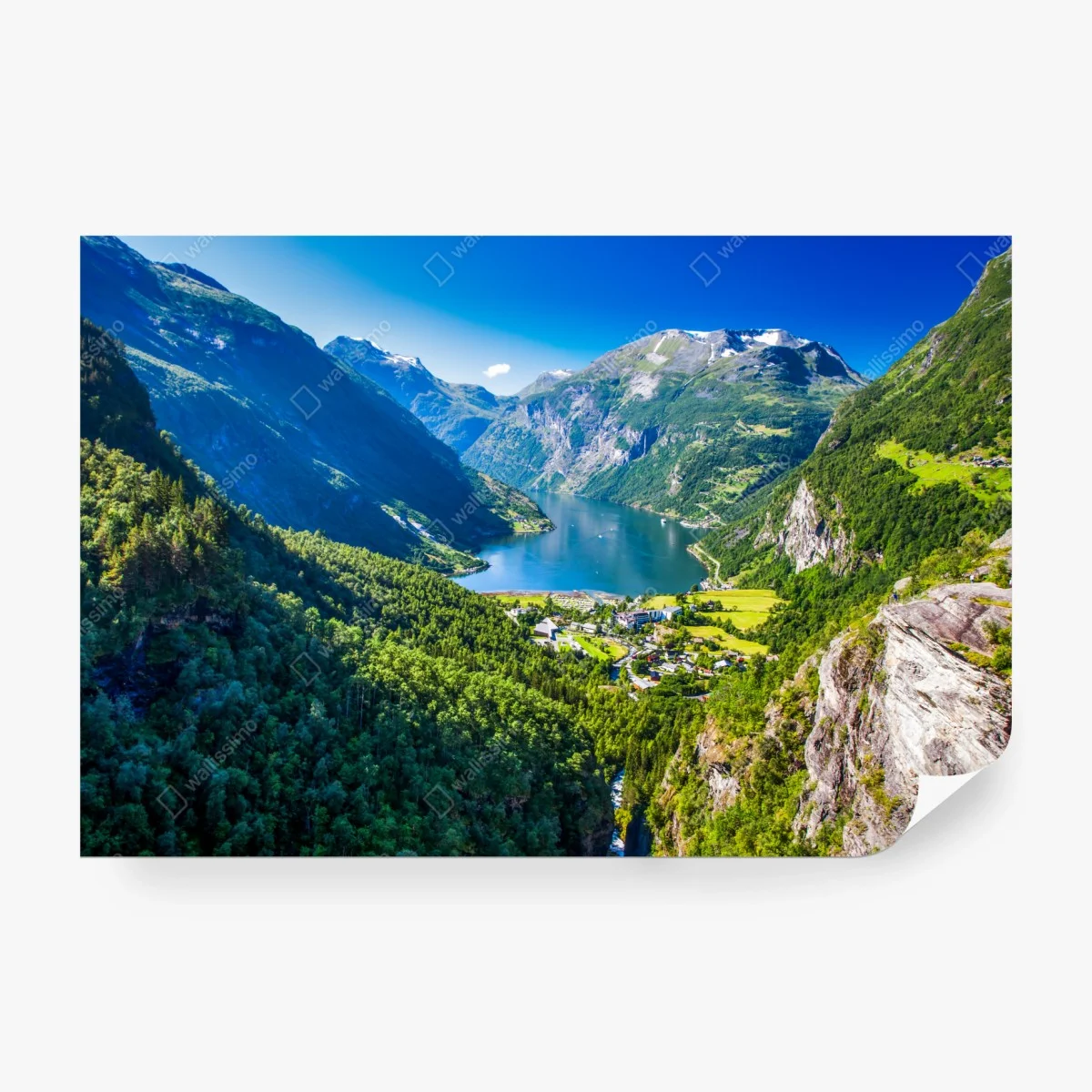 Carta da parati panorama mozzafiato di Geirangerfjord, Norvegia • Wallissimo®