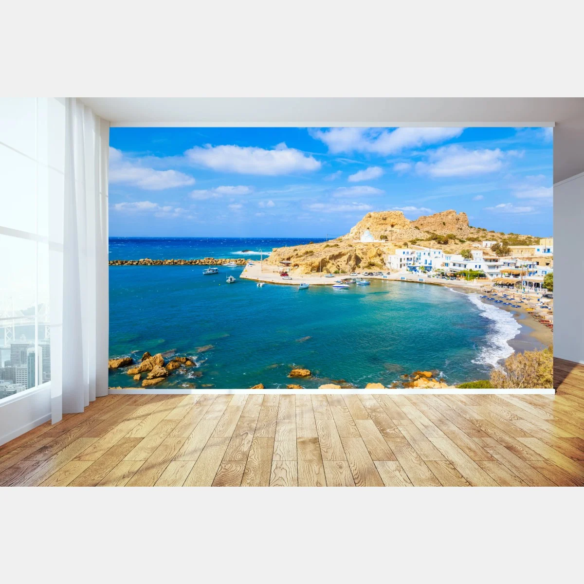 Carta da parati baia di Finiki, Karpathos • Wallissimo® Carta da parati baia di Finiki, Karpathos • Wallissimo®