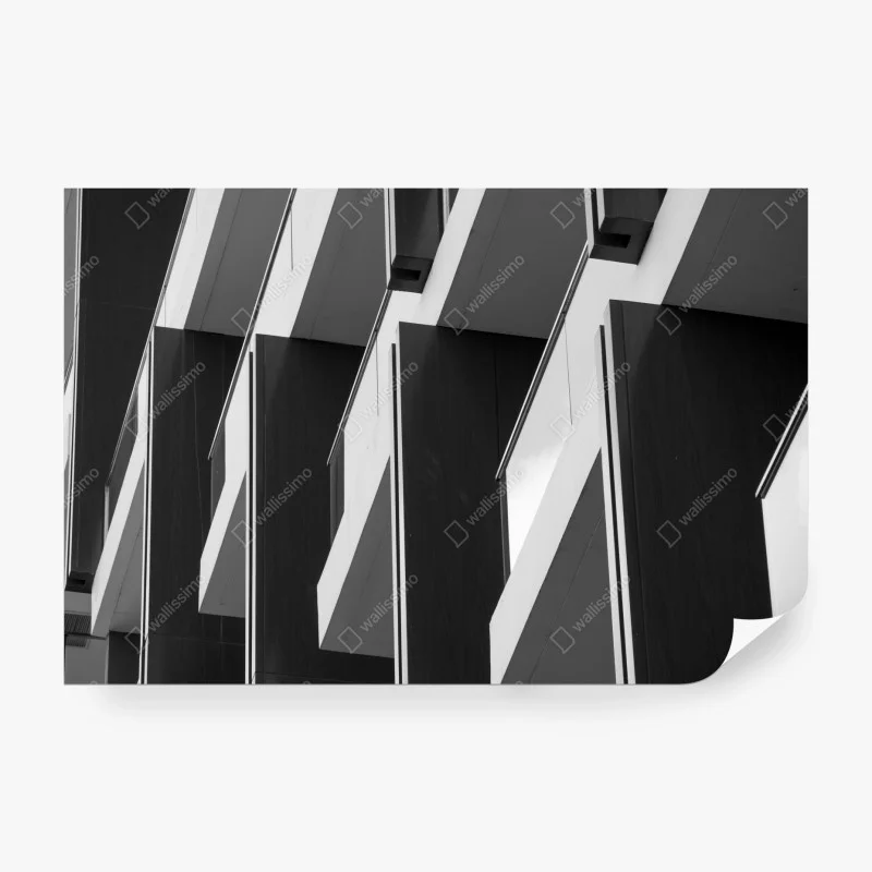 Carta da parati composizione architettonica minimal in bianco e nero
