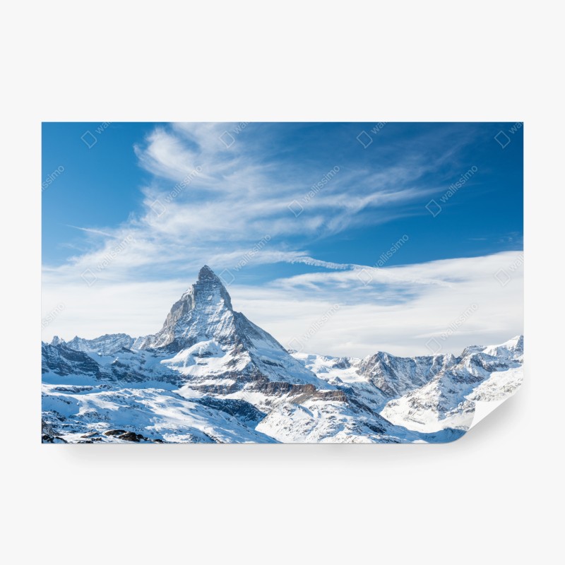Carta da parati maestosa cima innevata delle Alpi
