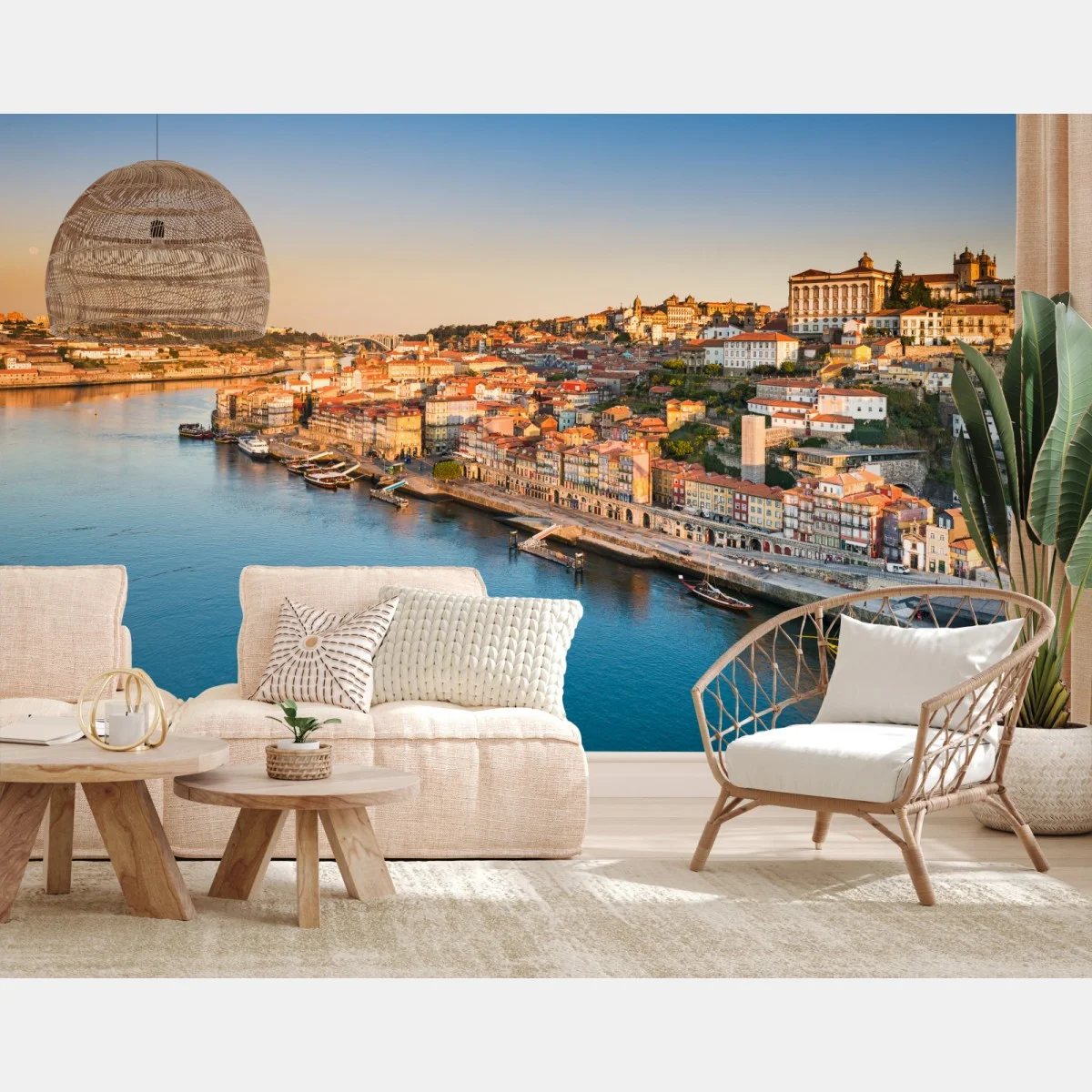 Carta da parati panorama di Porto al tramonto • Wallissimo® Carta da parati panorama di Porto al tramonto • Wallissimo®