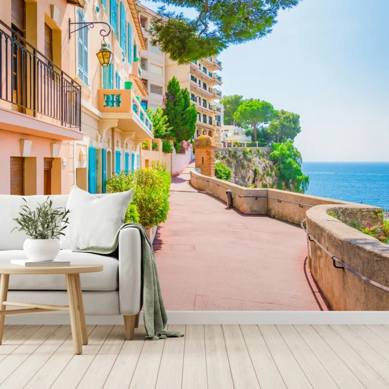 Carta da parati passeggiata sul lungomare soleggiato