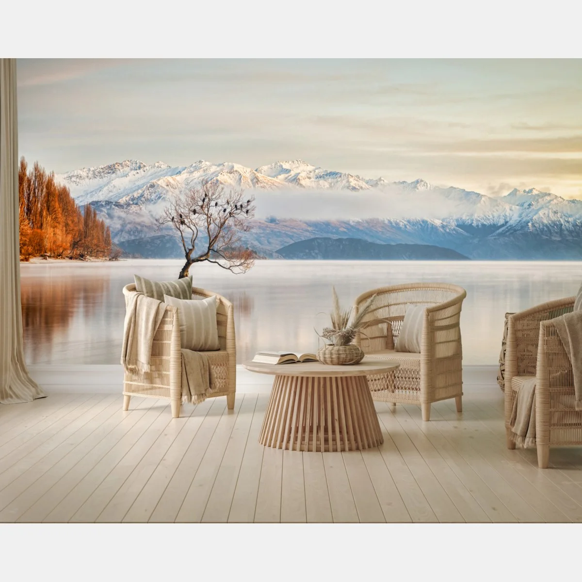 Carta da parati silenzio invernale sul lago Wanaka • Wallissimo® Carta da parati silenzio invernale sul lago Wanaka • Wallissimo®
