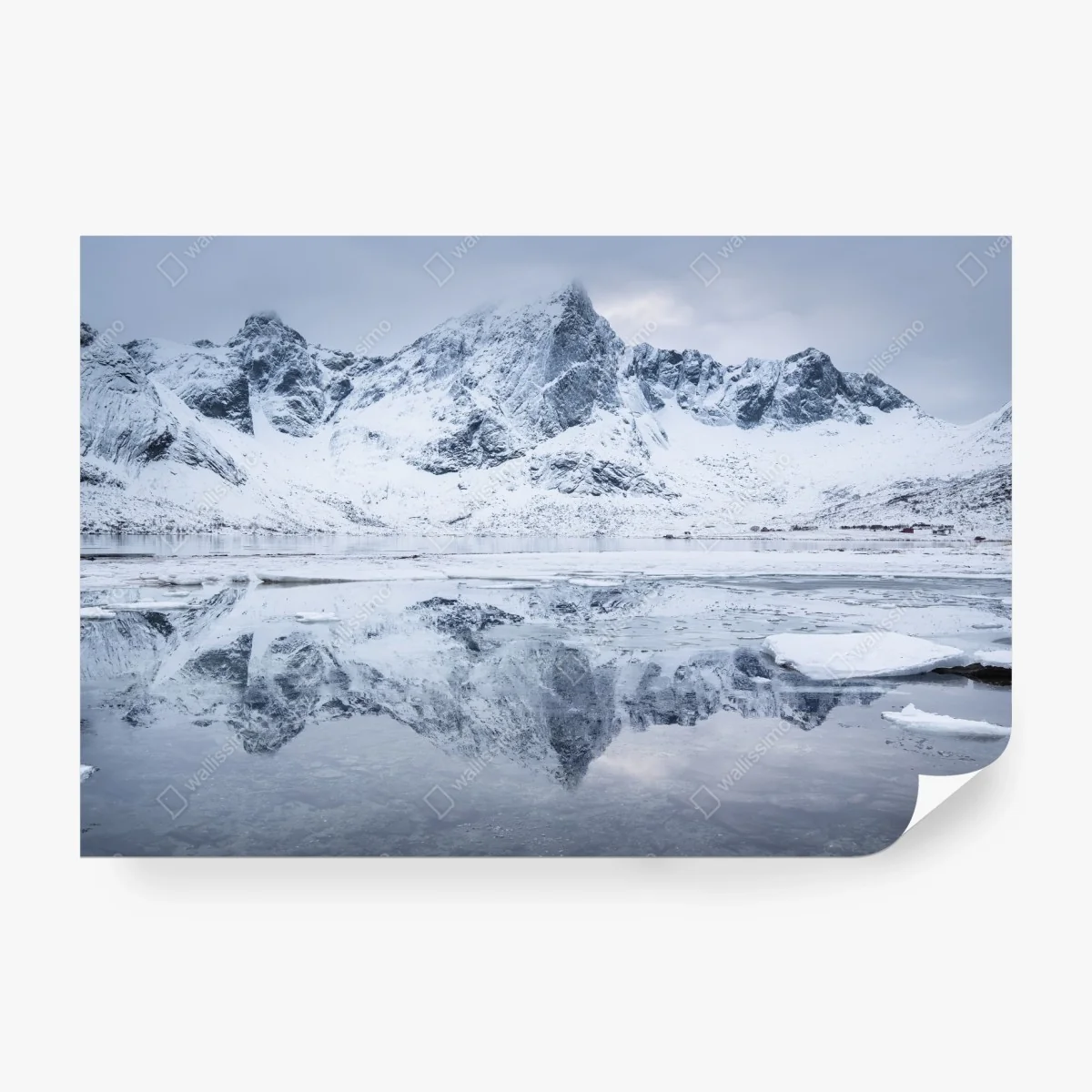 Carta da parati riflessi artici sulle montagne della Norvegia • Wallissimo®