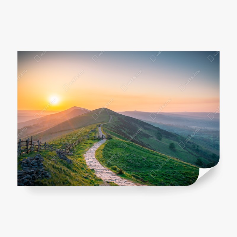 Carta da parati sentiero sulla cresta all'alba