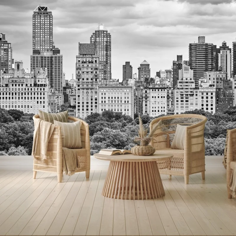 Carta da parati panorama in bianco e nero dell'Upper East Side, Manhattan