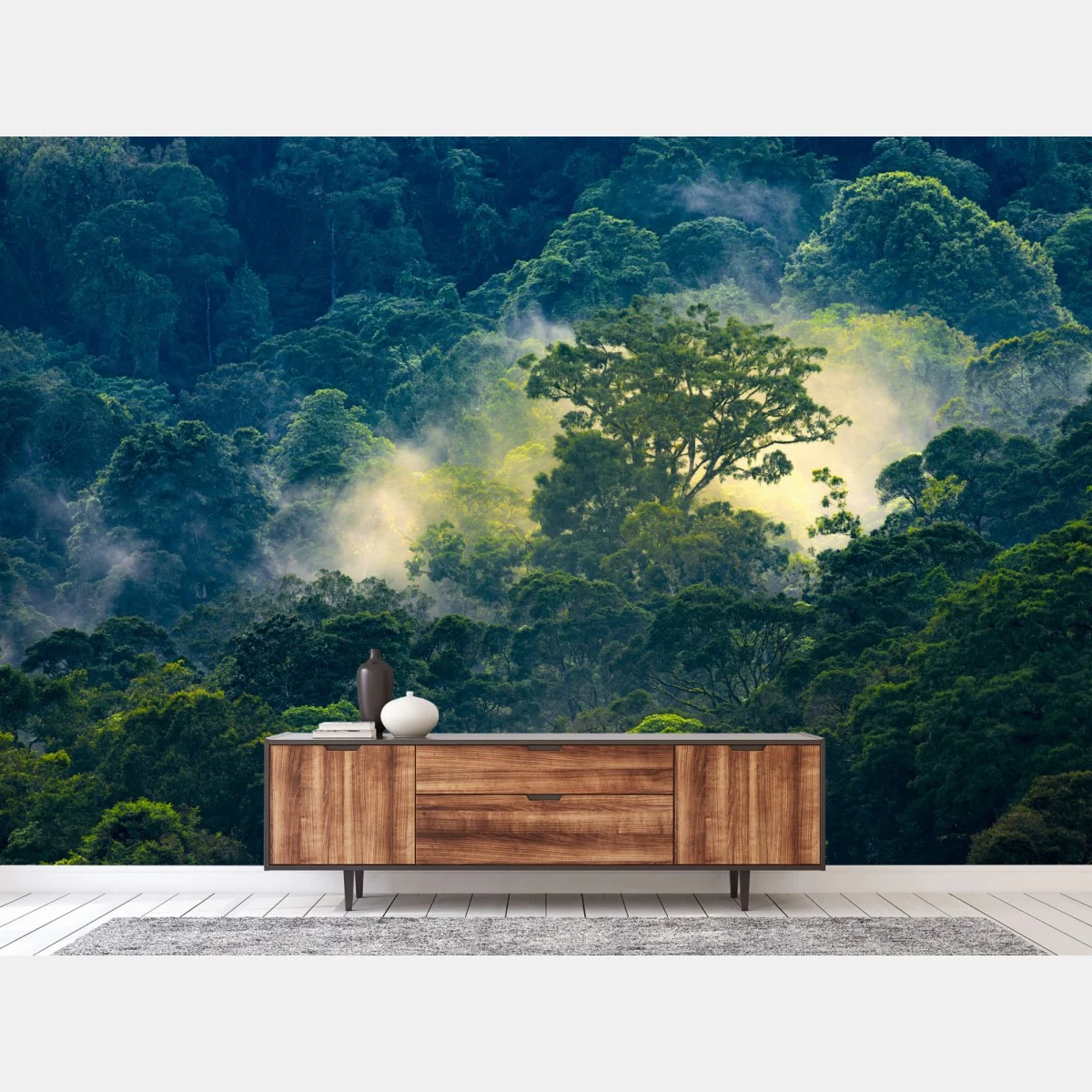 Carta da parati chioma dorata nella foresta mistica • Wallissimo® Carta da parati chioma dorata nella foresta mistica • Wallissimo®