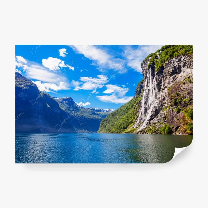 Carta da parati cascate Sette Sorelle a Geiranger