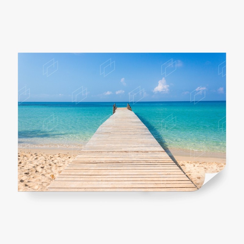 Carta da parati pontile verso il mare turchese