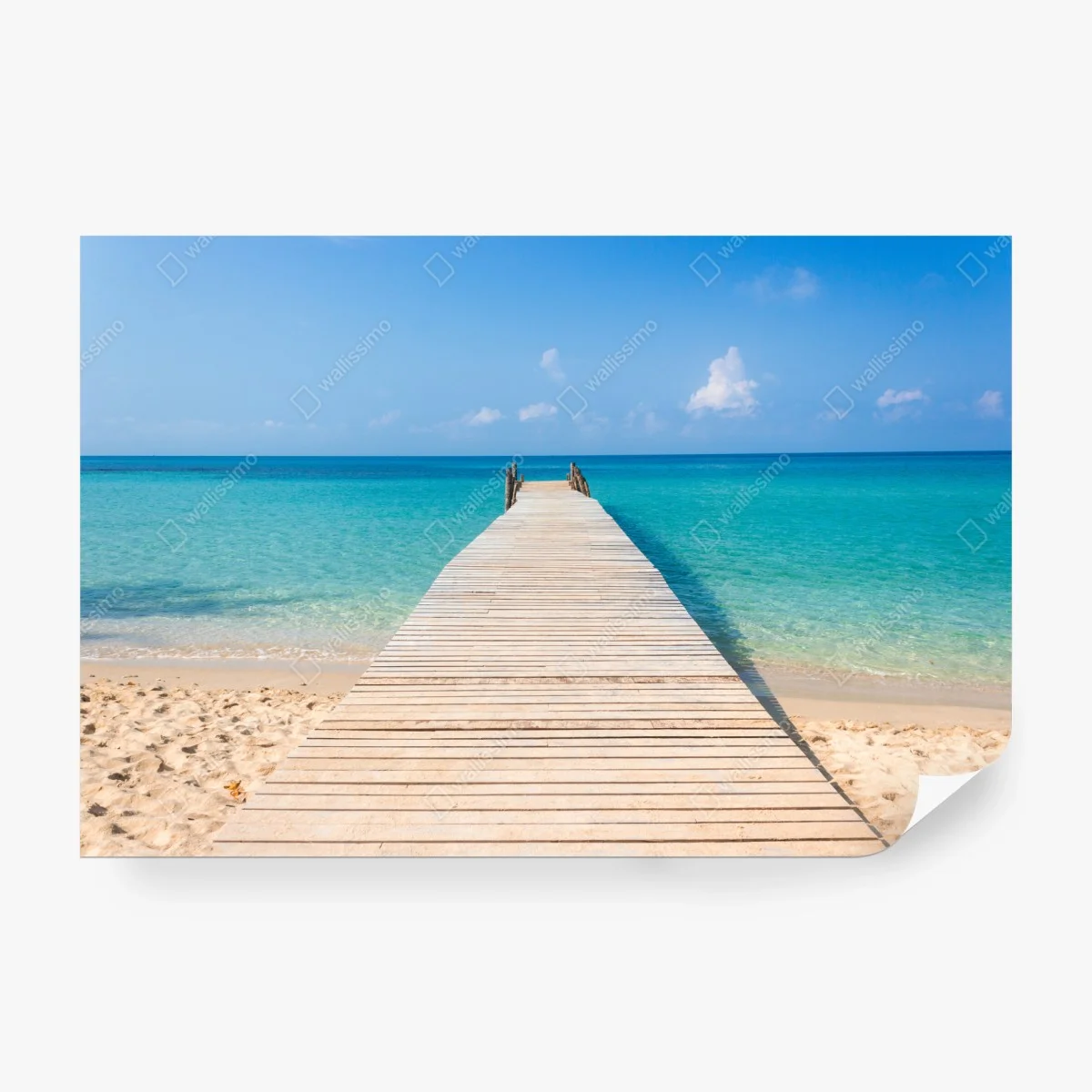 Carta da parati pontile verso il mare turchese • Wallissimo® Carta da parati pontile verso il mare turchese • Wallissimo®