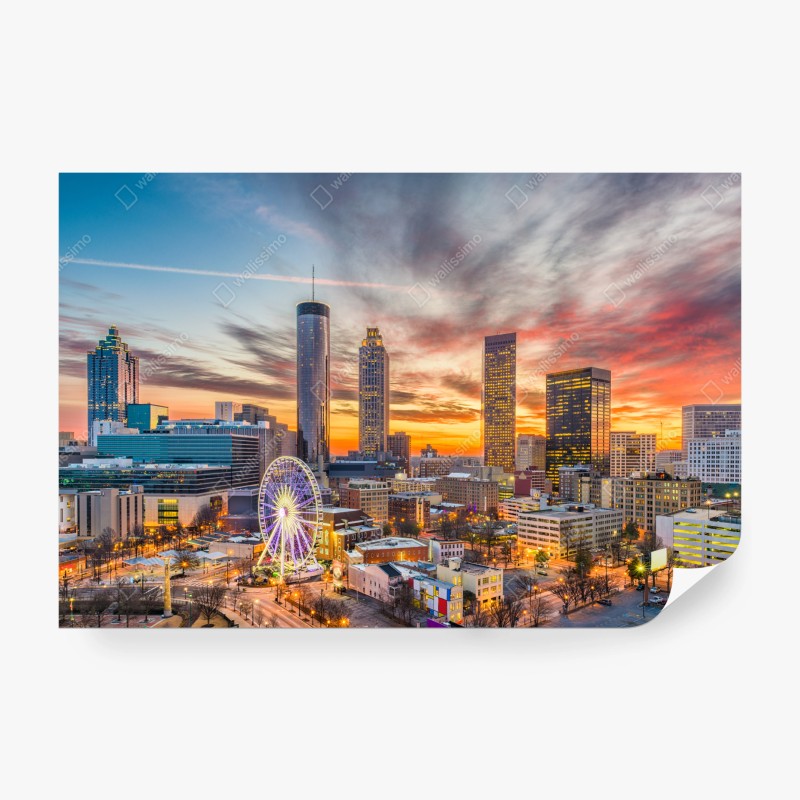 Carta da parati tramonto su Atlanta, skyline metropolitano