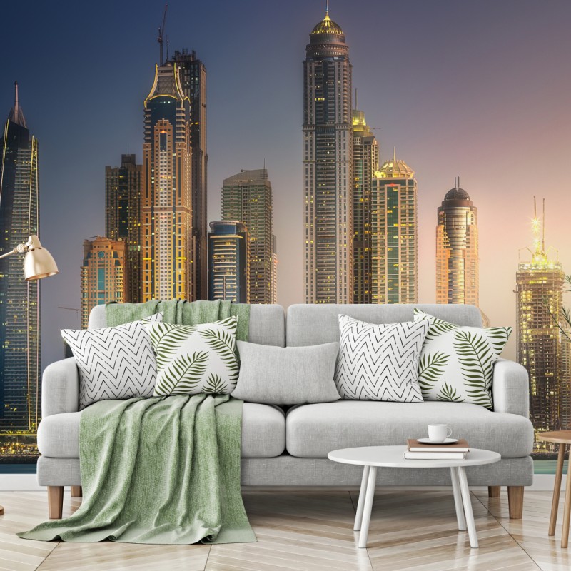 Carta da parati skyline dorato di Dubai