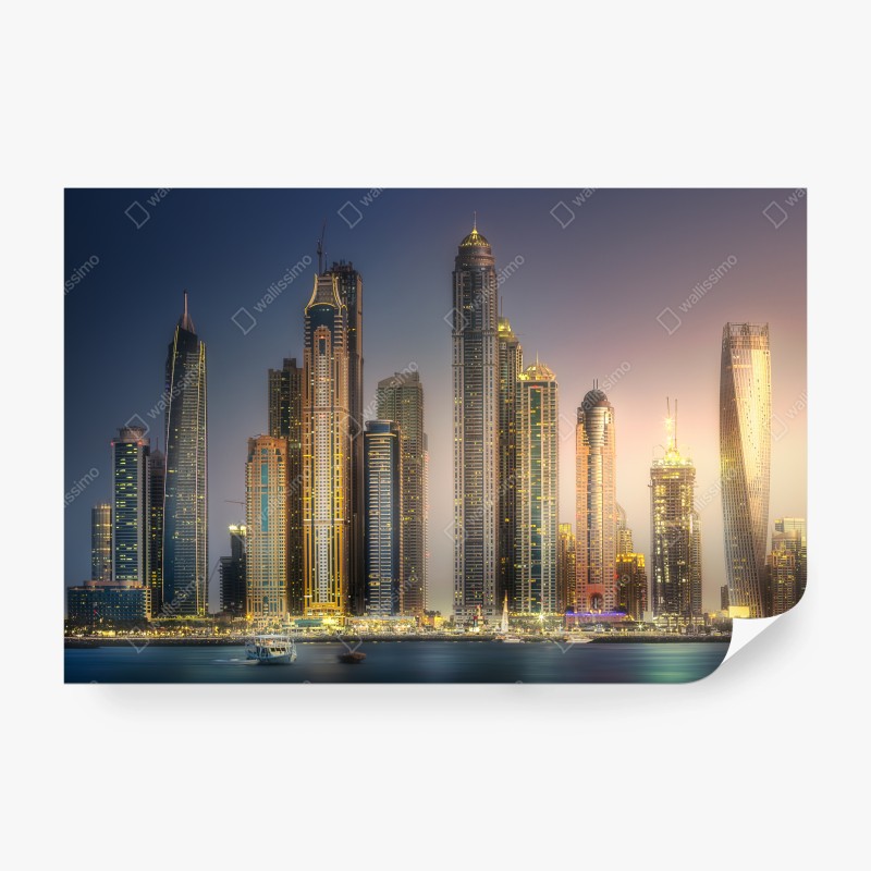 Carta da parati skyline dorato di Dubai