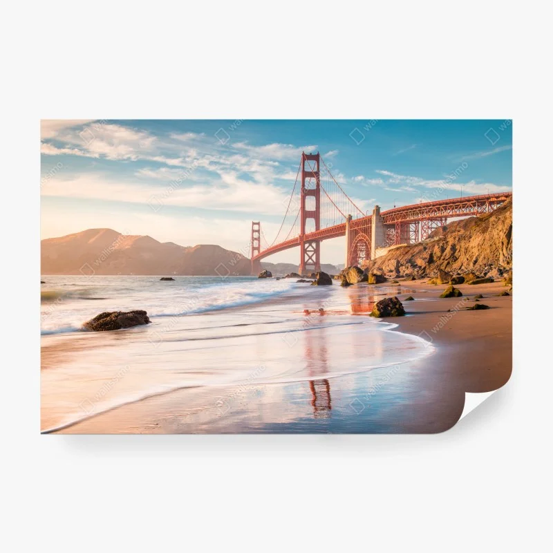 Carta da parati tramonto sul Golden Gate: panorama costiero