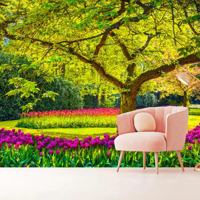 Carta da parati giardino di tulipani primaverile a Keukenhof