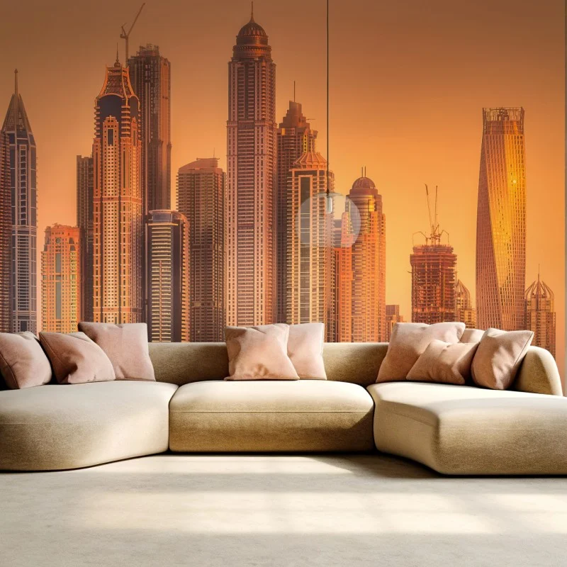 Carta da parati skyline dorato di Dubai
