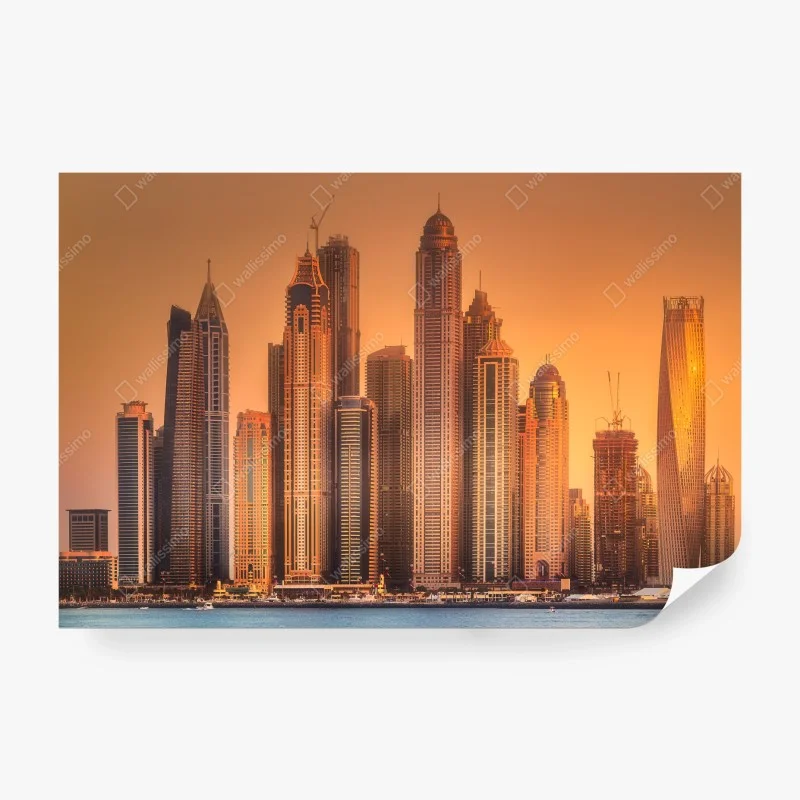 Carta da parati skyline dorato di Dubai
