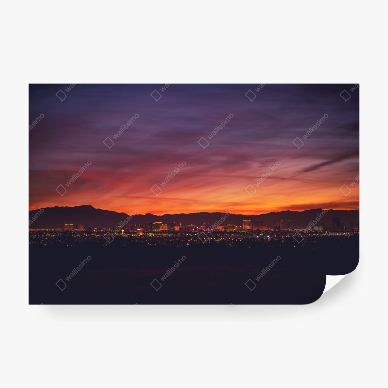 Carta da parati panorama serale di Las Vegas al tramonto
