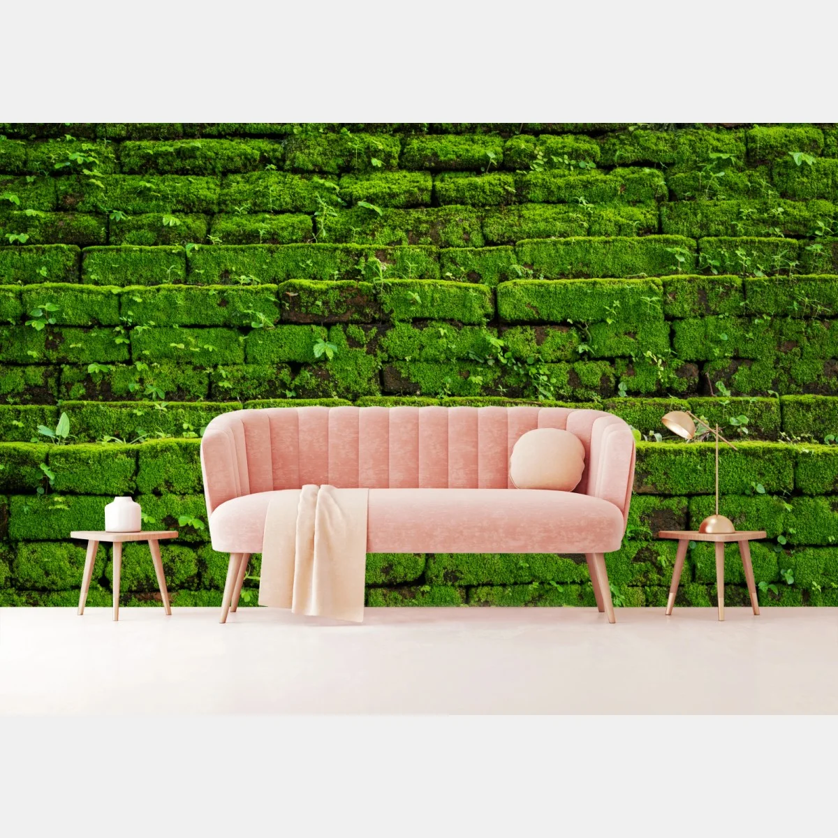 Carta da parati muro verde di muschio per decorazione murale naturale • Wallissimo® Carta da parati muro verde di muschio per decorazione murale naturale • Wallissimo®