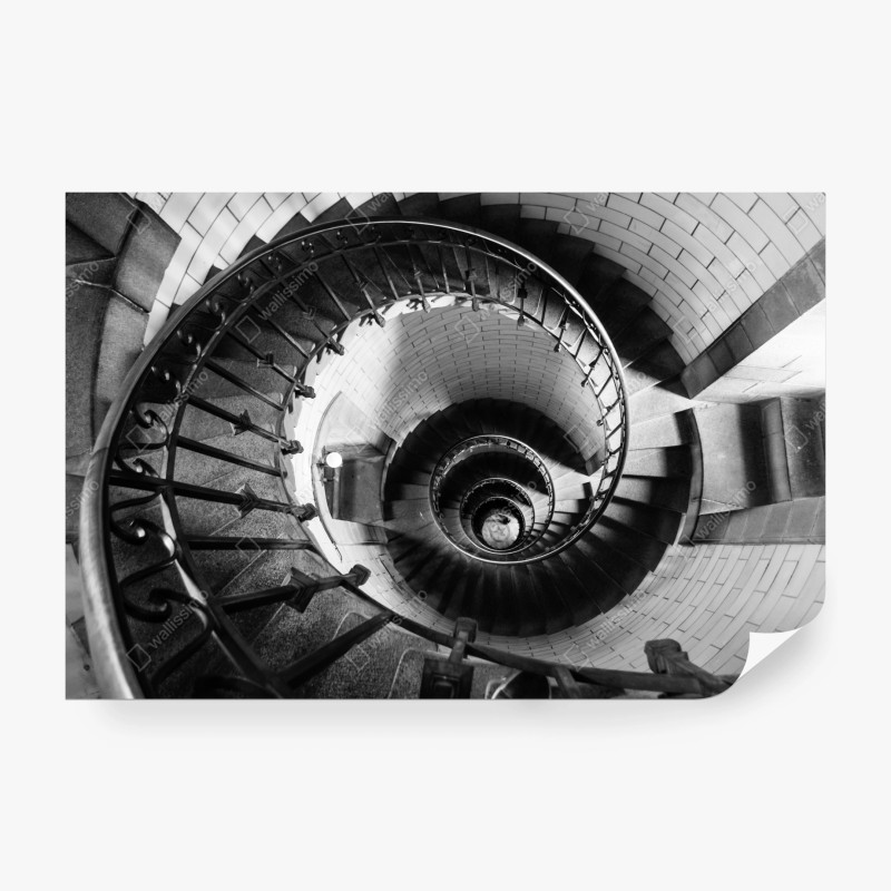 Carta da parati spirale architettonica in bianco e nero