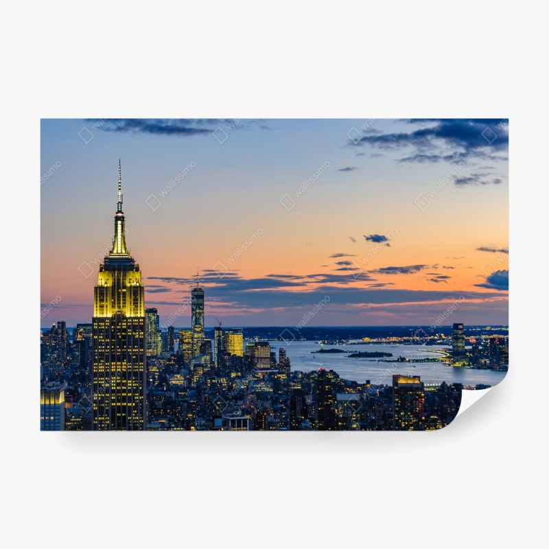 Carta da parati tramonto su New York con Empire State Building