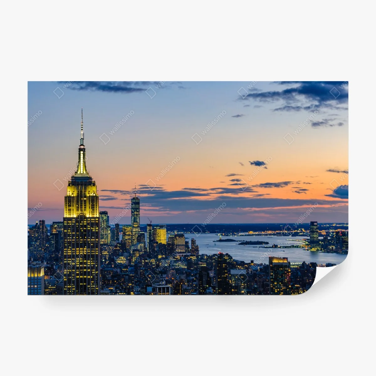 Carta da parati tramonto su New York con Empire State Building • Wallissimo® Carta da parati tramonto su New York con Empire State Building • Wallissimo®