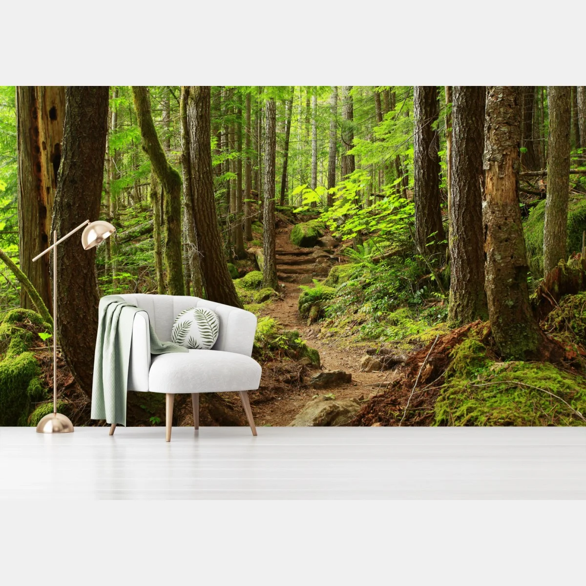 Carta da parati sentiero nella foresta verde • Wallissimo® Carta da parati sentiero nella foresta verde • Wallissimo®